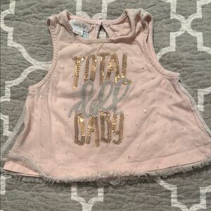 Mud Pie - Pink Tank Top with Gold and Silver Accents